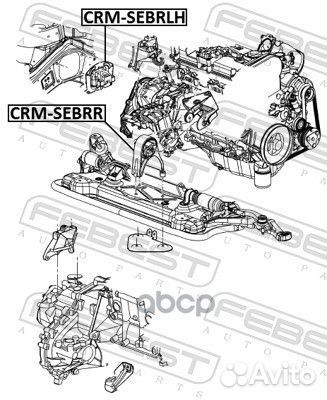 Подушка двигателя задняя CRM-sebrr Febest