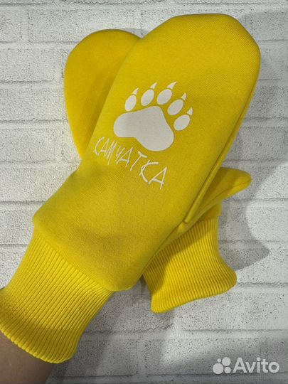 Варежки хлопок с начесом ручная работа