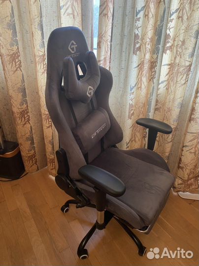 Компьютерное кресло chairman велюр серое