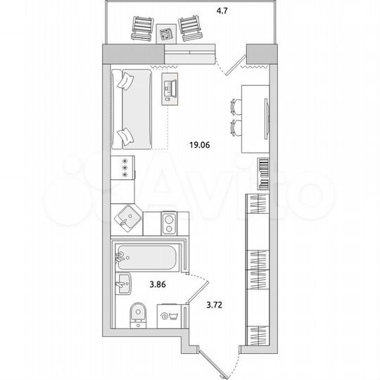 Квартира-студия, 31,3 м², 13/21 эт.