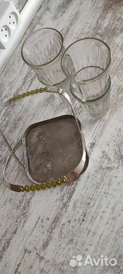 Стаканы с подставкой мельхиор