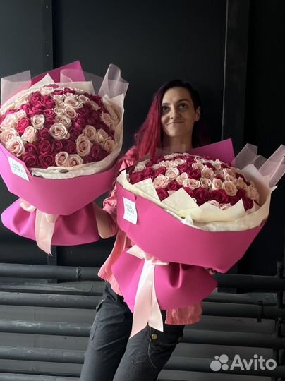 Букеты розы 75 роз цветы с доставкой
