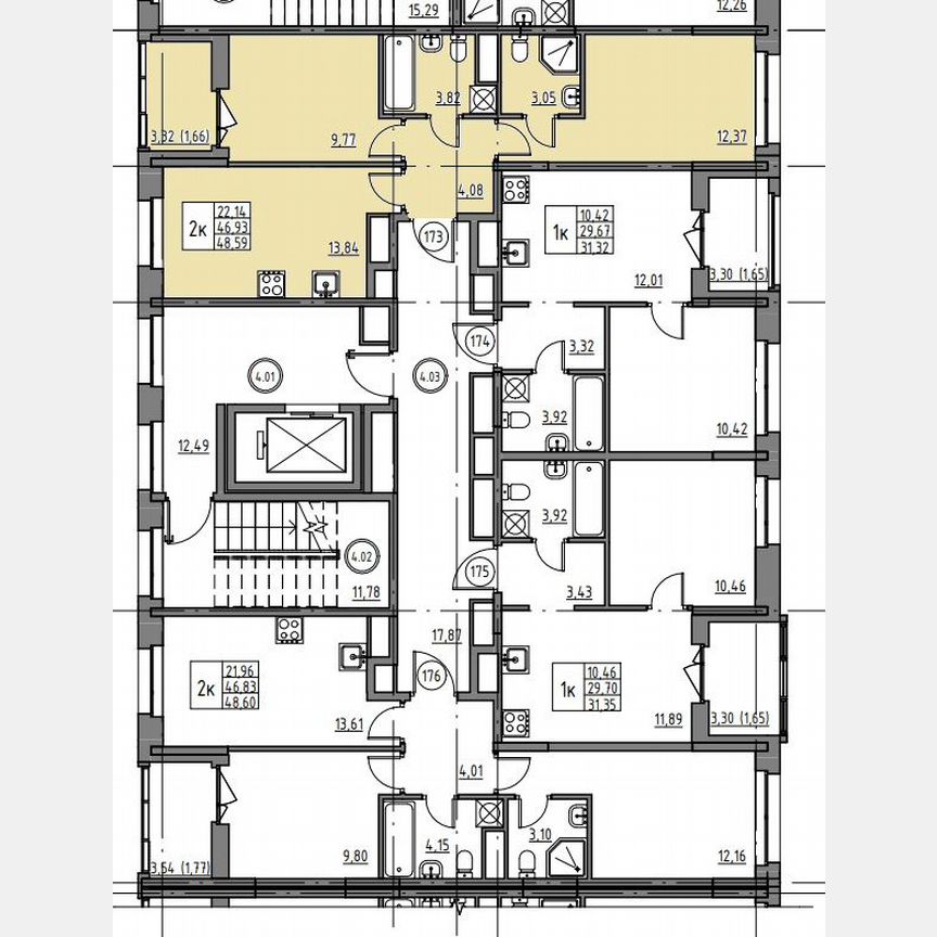 2-к. квартира, 48,6 м², 4/12 эт.