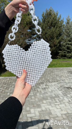 Сумка из бисера в виде сердца