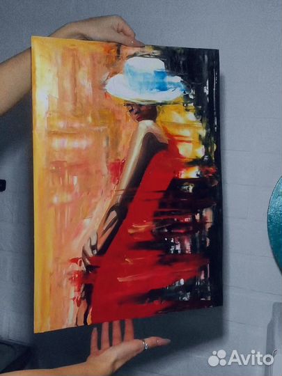 Интерьерная картина маслом абстракция девушка