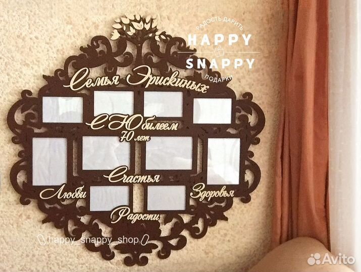 Семейная фоторамка коллаж. панно.на стену