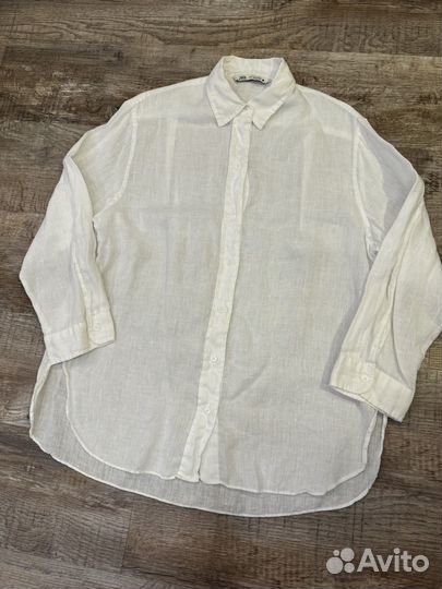 Рубашка zara льняная новая оригинал