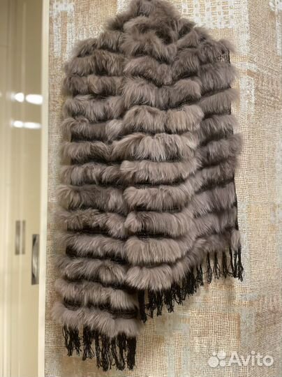 Палантин песец лен новый