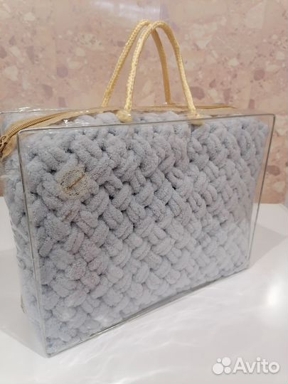 Плед детский вязаный новый