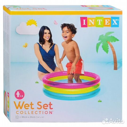 Новый Бассейн надувной Радуга 86х25,от года 57104