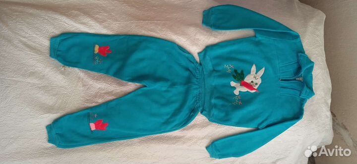 Костюм 3-4 года х/б цвет бирюзовый