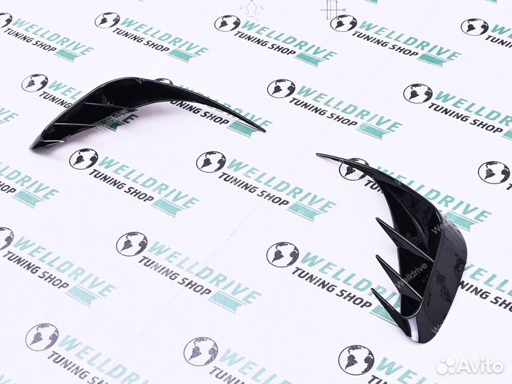 Жабры в задний бампер BMW 3 G21 pre lci черные