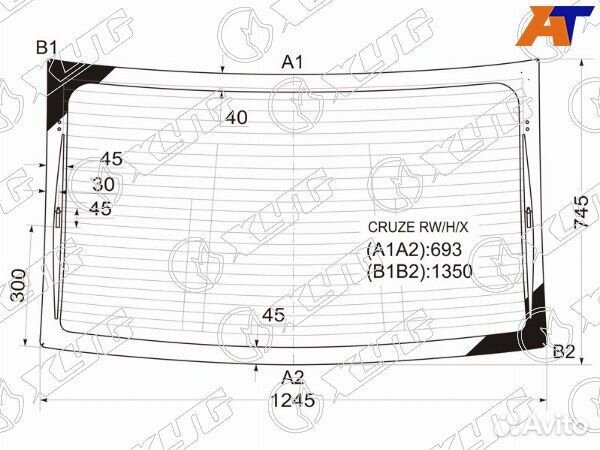 Стекло заднее chevrolet cruze