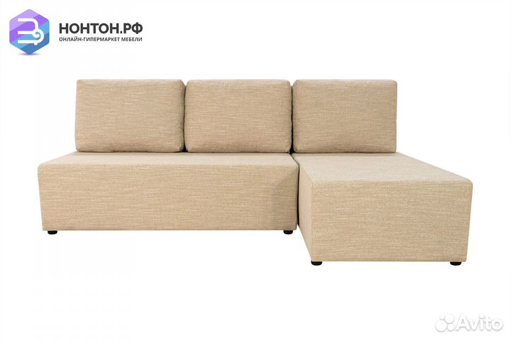 Диван угловой еврокнижка Комо светло-бежевый