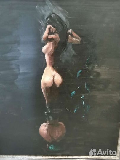 Картина маслом на холсте женщина из кувшина