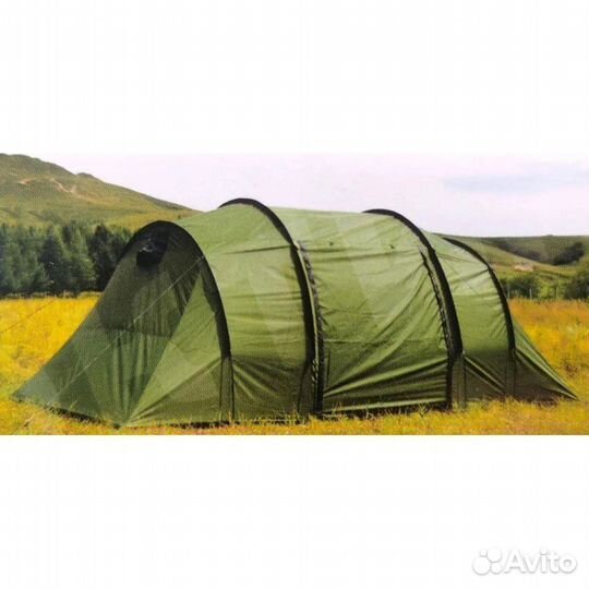 Палатка двухкомнатная с тамбуром и навесом
