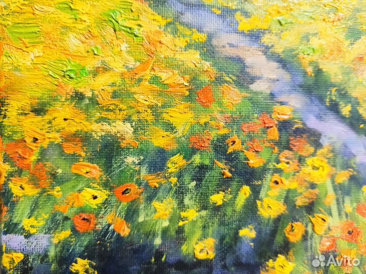 После дождя, картина маслом на холсте