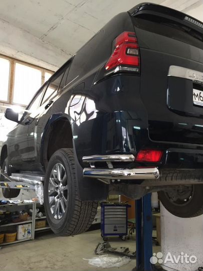 Двойные уголки d76+d42 на Prado 150