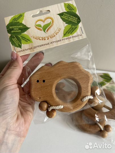Погремушка из натурального дерева
