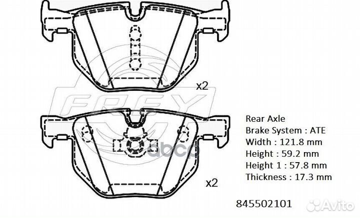 Колодки тормозные задние E60/61 520I 523I