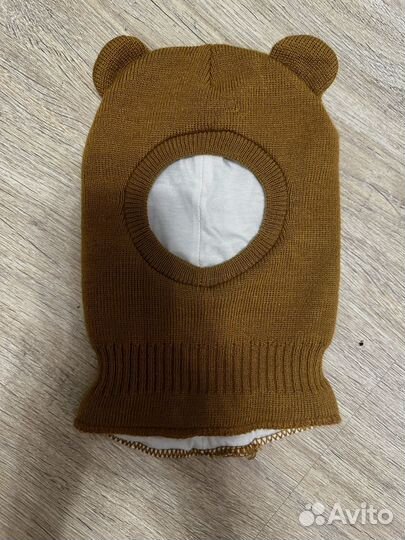Шапка-шлем с ушками детская новая 3-6 месяцев