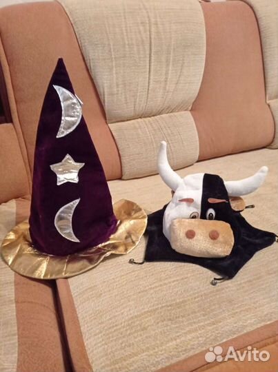 Маскарадная (новогодняя) шапка бык, корова