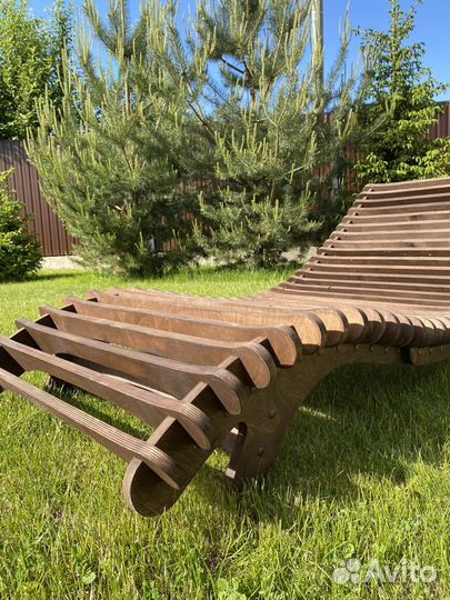 Шезлонг Лежак деревянный