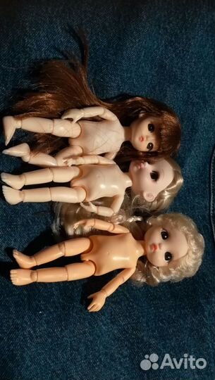 3 куклы бжд мини 16 см пакетом