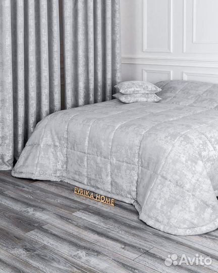 Покрывало зарина стальной новое плед на кровать