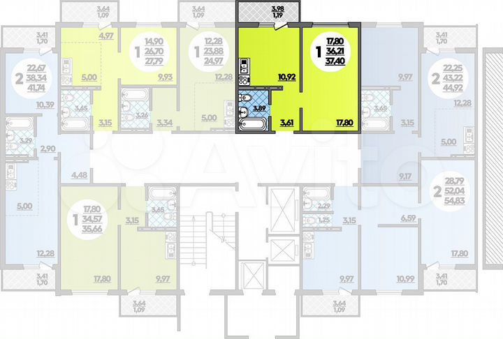 1-к. квартира, 37,4 м², 1/16 эт.