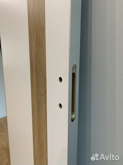 Дверь дизайнерская белая со вставкой из экошпона