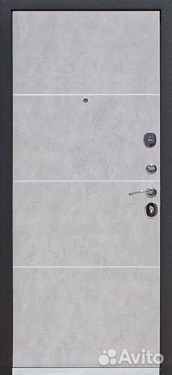 Входная дверь Феникс бетон графит / бетон снежный