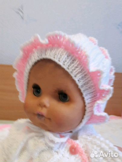 Шапочка-чепчик для новорождённой малышки