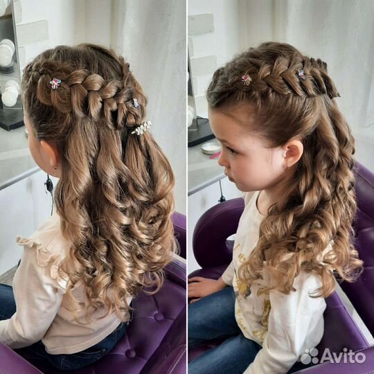 Прически, макияж, локоны, косы, брови