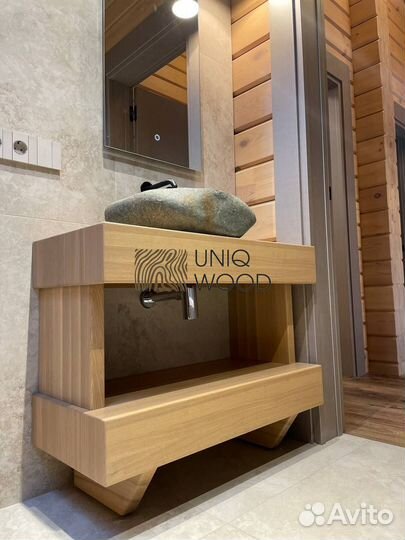 Тумба под раковину из дерева лофт