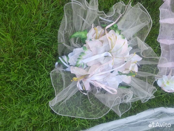 Свадебные украшения на машину бу