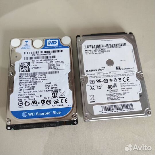 Жесткий диск 250GB, 320GB
