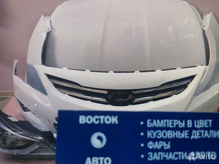 Бампер передний solaris 14-17 белый