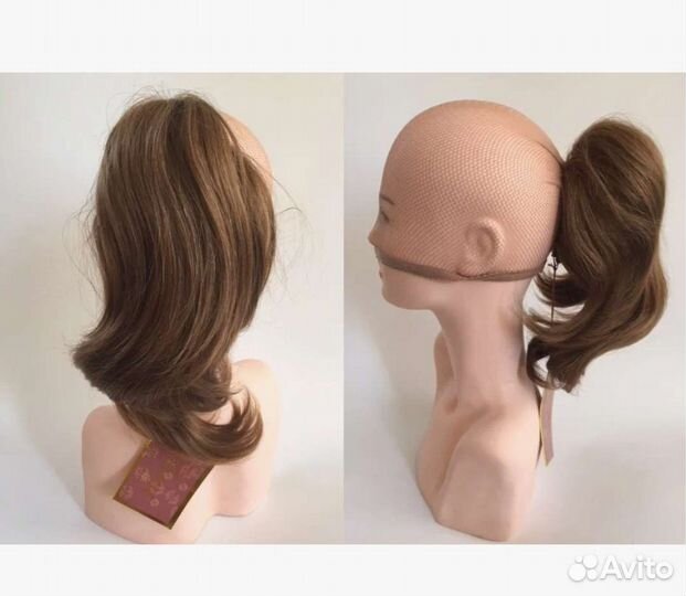 Шиньон из натуральных волос хвост на крабе