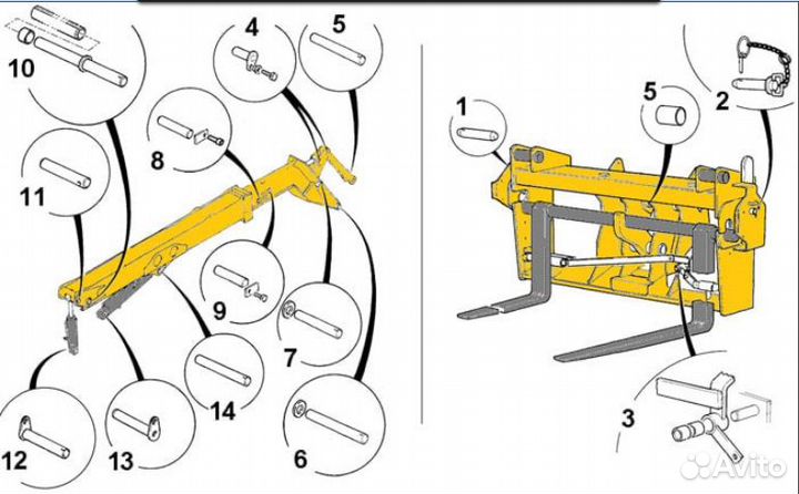 Ремкомплект каретки/стрелы JCB 531-70