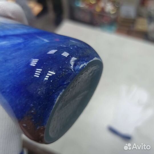 Синяя Ваза Цветное Чешское Стекло Импорт В СССР