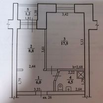 1-к. квартира, 36,4 м², 2/5 эт.