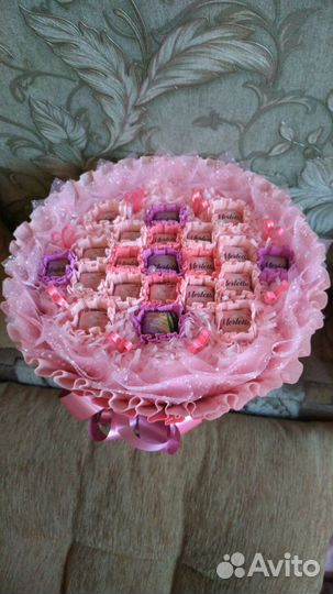 Съедобные сладкие букеты из шоколадных конфет