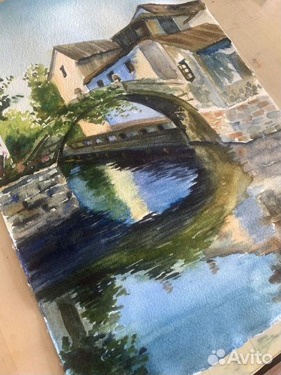 Картина акварель пейзаж