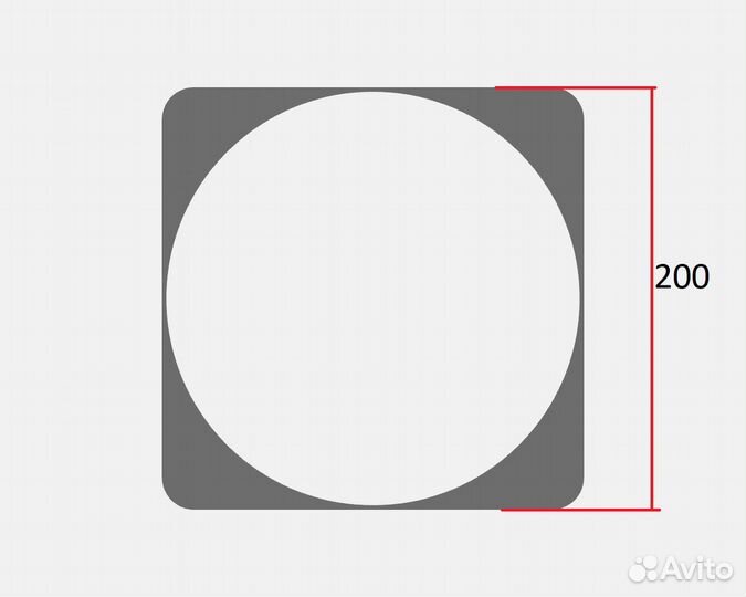 Фланец на 200мм гофру для плоской стены