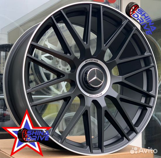 Диски Mercedes R22 5x112 GLS GLE Black Matt Lip