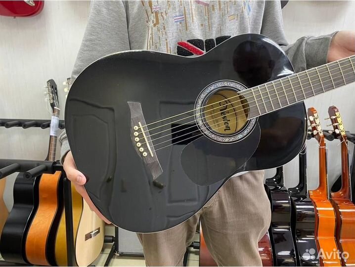 Veston F-38/BK - гитара акустическая, цвет чёрный