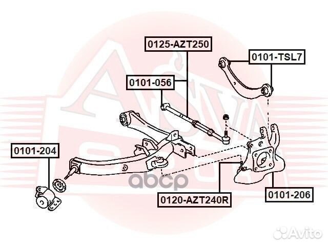 Опора шаровая 0120-AZT240R asva