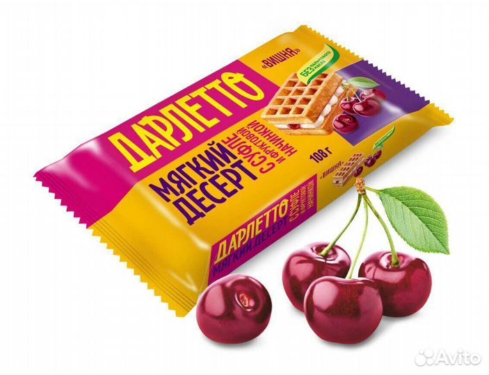 Мягкие вафли Дарлетто с суфле Начинка Вишня 108 г