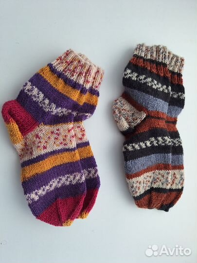 Вязанные шерстяные носки 35-36 размер